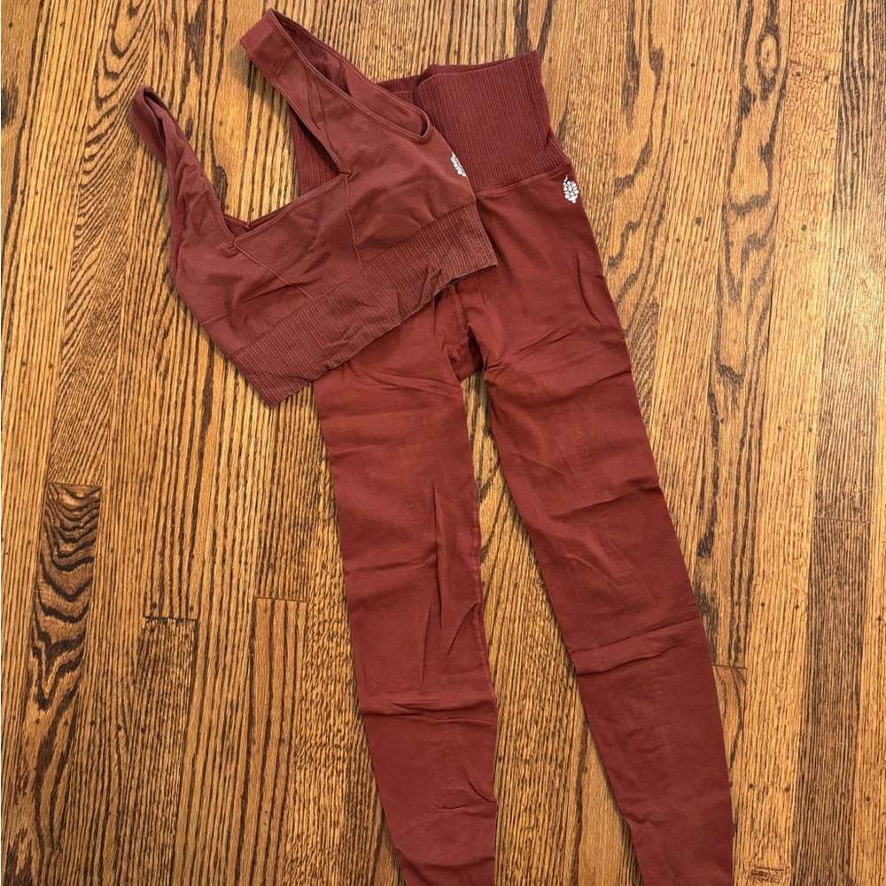 FP Movement Good Karma Activewear Set sz XS/S burnt sienna